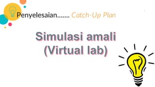 6
Penyelesaian……. Catch-Up Plan
 