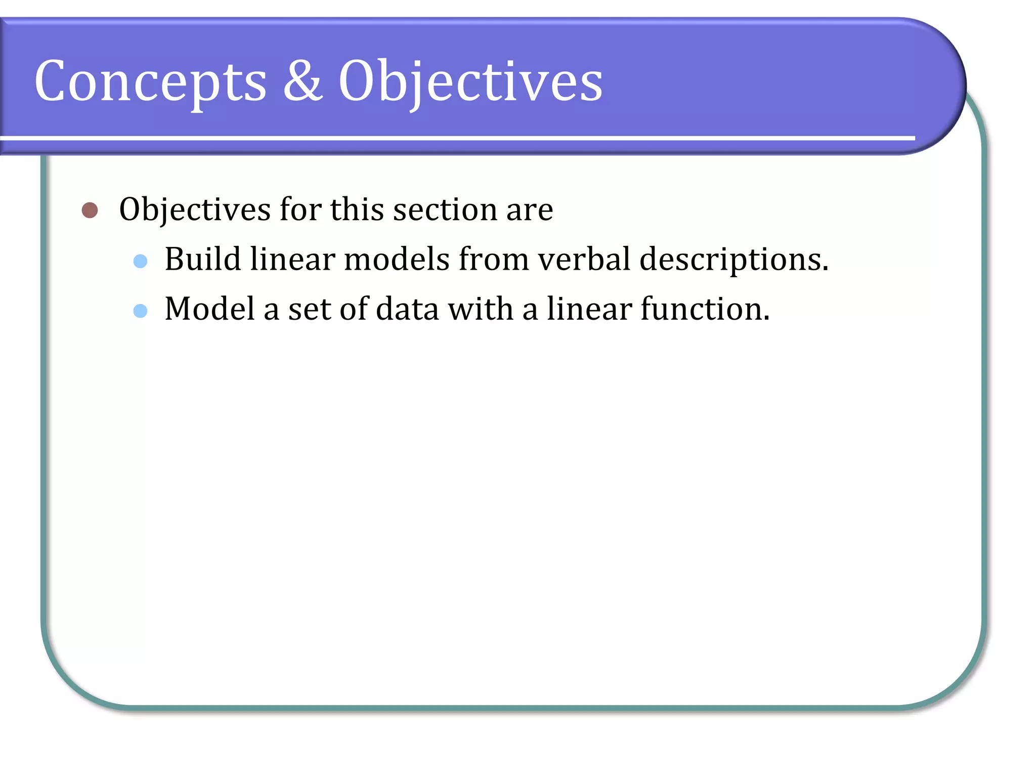 4.2 Modeling With Linear Functions | PPT