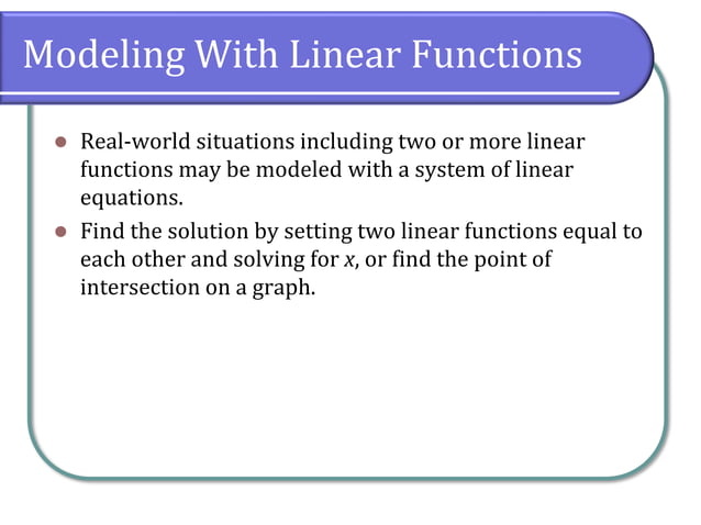 4.2 Modeling With Linear Functions | PPT