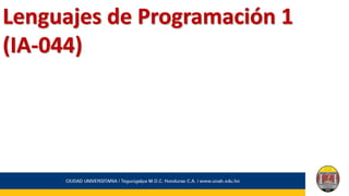 Lenguajes de Programación 1
(IA-044)
 