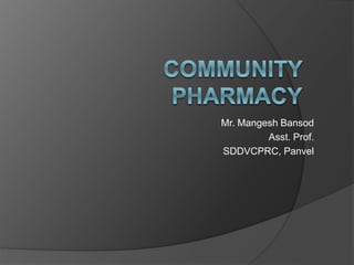 Mr. Mangesh Bansod
Asst. Prof.
SDDVCPRC, Panvel
 