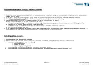 Practical assessment 4 - Identify construction work hazards and select ...