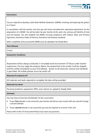 Practical assessment 4 - Identify construction work hazards and select ...