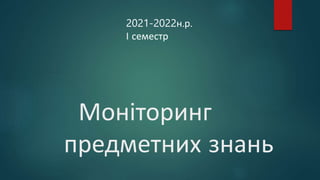Моніторинг
предметних знань
,
2021-2022н.р.
І семестр
 