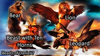 Beast with Ten
Horns
Beasts of Daniel 7
Leopard
Bear Lion
 