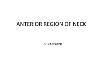 ANTERIOR REGION OF NECK
Dr NANDHINI
 