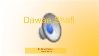 Dawae Shafi
Dr. Kanwal Kaisser
Chapter 23-33
 