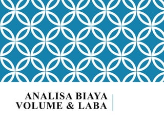 ANALISA BIAYA
VOLUME & LABA
 