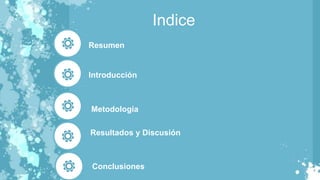 Indice
Resumen
Introducción
Metodología
Resultados y Discusión
Conclusiones
 