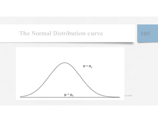 The Normal Distribution curve 105
σ = σx
μ = μx 4/27/2023
 