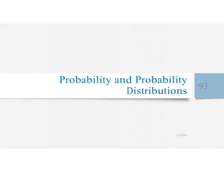 Probability and Probability
Distributions
93
4/27/2023
 