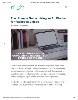 The Ultimate Guide: Using an Ad Blocker for Facebook Videos