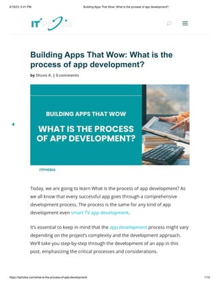 Building Apps That Wow: What is the process of app development?