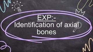 EXP:-
Identification of axial
bones
 