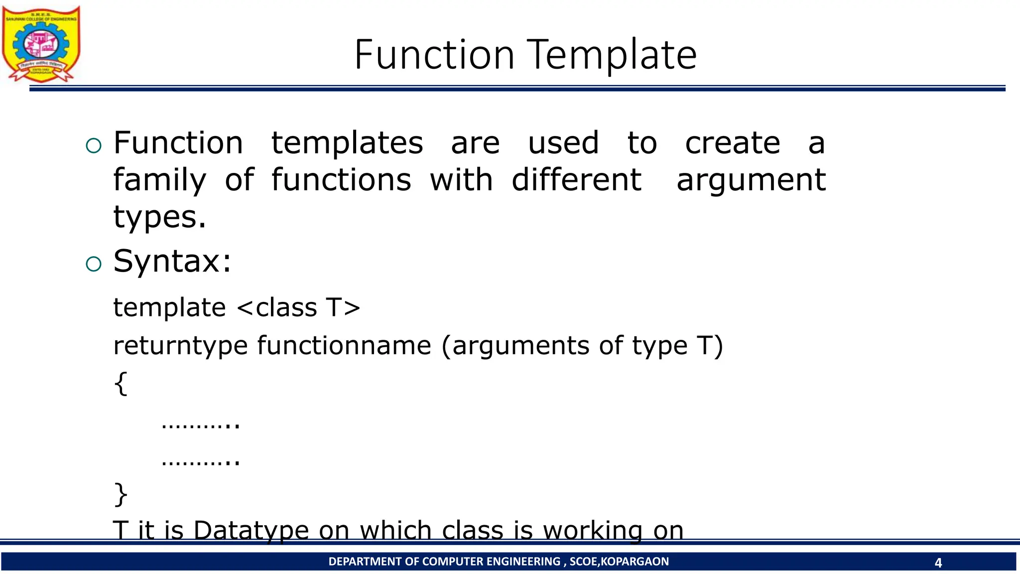 4.1 Function Templates,Overlaoding Function Templates.pptx