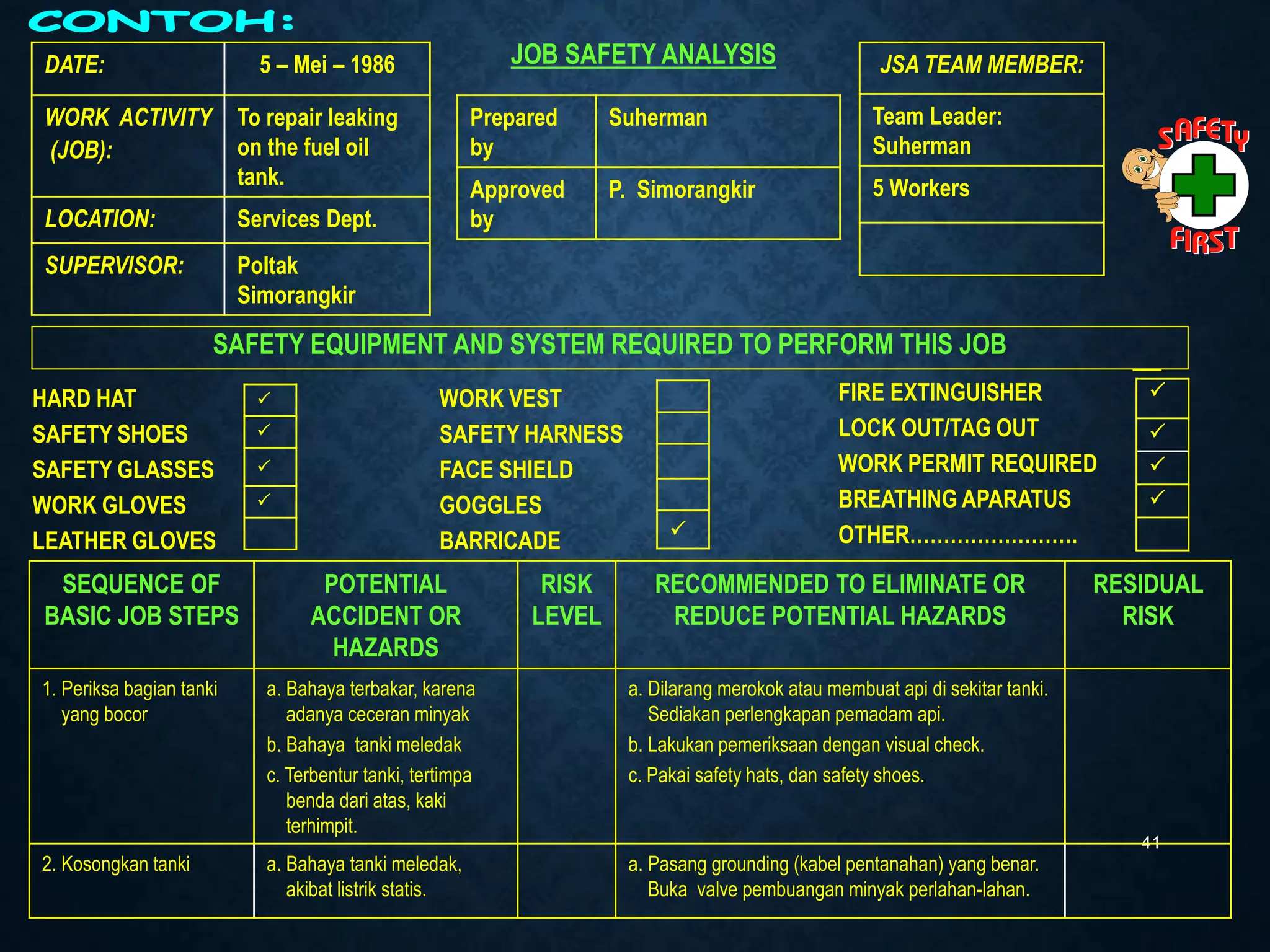 Materi Kesehatan dan Keselamatan Kerja (JSA).ppt