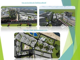 Vue sur les ilots de l’habitat collectif
Vue sur l’ilots des logements L.S.P
 