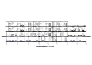 2,52
2,52
2,77
0.60
1.70
0.60 0.60 0.30
0.50
0.40
0.40
0.40
0.50
0.45
0.38
0.60
1.70
0.60
1.70
0.60 0.60 0.30
0.50
0.40
0.40
0.40
0.50
0.45
0.38
0.60
0.30
tube circulaire
pour accrochage
des cintres
1.50
1.70
0.60
0.50
0.40
0.40
0.40
0.50
0.45
0.38
3.03
2.10
0.60
1.70
0.60
0.30
tube circulaire
pour accrochage
des cintres
1.50
1.70
0.60
0.50
0.40
0.40
0.40
0.50
0.45
0.38
3.03
2.10
0.60
1.70
0.60
0.30
tube circulaire
pour accrochage
des cintres
1.50
1.70
0.60
0.50
0.40
0.40
0.40
0.50
0.45
0.38
2.10
0.60
1.70
0.60
0.30
tube circulaire
pour accrochage
des cintres
1.50
1.70
0.60
0.50
0.40
0.40
0.40
0.50
0.45
0.38
2.10
0.60
1.70
0.60
1.70
0.60
1.70
0.60 0.60 0.30
0.50
0.40
0.40
0.40
0.50
0.45
0.38
0.60
1.70
0.60
1.70
0.60 0.60 0.30
0.50
0.40
0.40
0.40
0.50
0.45
0.38
0.60
0.30
tube circulaire
pour accrochage
des cintres
1.50
1.70
0.60
0.50
0.40
0.40
0.40
0.50
0.45
0.38
3.03
2.10
0.60
1.70
0.60
0.30
tube circulaire
pour accrochage
des cintres
1.50
1.70
0.60
0.50
0.40
0.40
0.40
0.50
0.45
0.38
2.10
0.60
1.70
0.60
0.30
tube circulaire
pour accrochage
des cintres
1.50
1.70
0.60
0.50
0.40
0.40
0.40
0.50
0.45
0.38
2.10
0.60
1.70
0.60
0.30
tube circulaire
pour accrochage
des cintres
1.50
1.70
0.60
0.50
0.40
0.40
0.40
0.50
0.45
0.38
2.10
0.60
1.70
salle de Lecture
2.50
0.74
3.25
1.78
1.70
2.40
2.90
1.80
1.15
2.90
2.10
2.11
0.56
3.03
0.71
2.03
0.56
2.90
1.20
2.20
0.85
2.20
1.20
1.20
1.70
2.40
2.20
1.20
salle de TV
Restaurant
Hall D'accueil
Cuisine
salle d'informatique Bureau
d'acceueil
dortoire 9place dortoire 9place dortoire 6place Salle d'attente dortoire 6place
dortoire 6place
dortoire 9place dortoire 5place
dortoire 6place B.de Medecin
dortoire 9place dortoire 6place dortoire 6place
dortoire 6place
dortoire 6place
Hall
Parking Sous Sol
-4.50
+0.00
+4.50
+9.00
+13.50
4.38
4.38
4.38
4.38
COUPE A-A (equipement 1) ECH 1/200
 