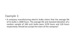 4.1 hypothesis intro, left,right and two tail test
