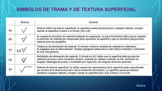 SIMBOLOS DE TRAMA Y DE TEXTURA SUPERFICIAL
Molina
 