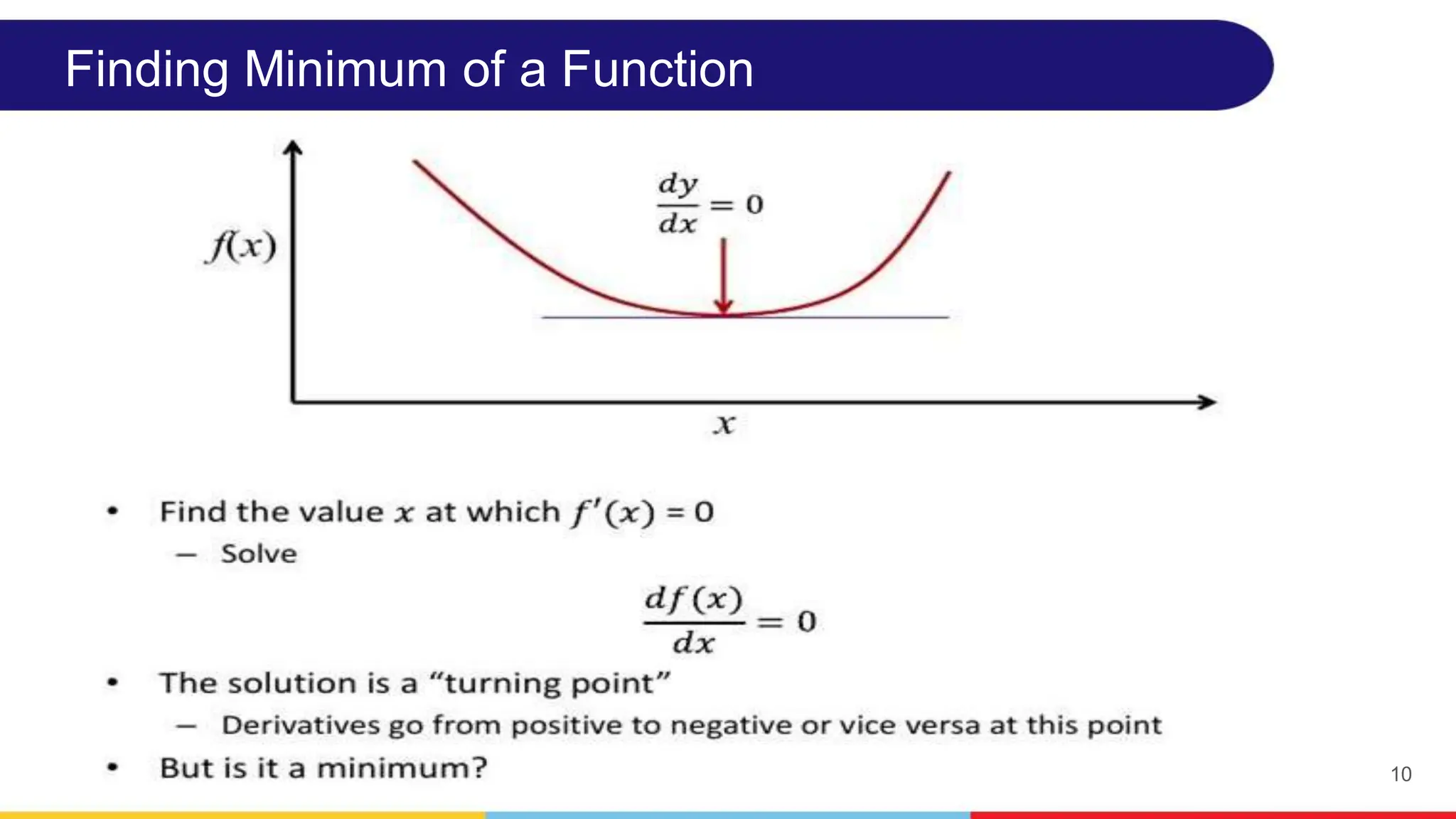 10
Finding Minimum of a Function
 