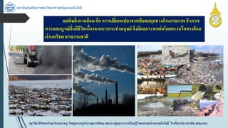 สถาบันส่งเสริมการสอนวิทยาศาสตร์และเทคโนโลยี
ครูวิชัยลิขิตพรรักษ์ ตำแหน่งครู วิทยฐำนะครูชำนำญกำรพิเศษ(คศ.3)กลุ่มสำระกำรเรียนรู้วิทยำศำสตร์และเทคโนโลยี โรงเรียนวัดรำชบพิธ สพม.กท.1
มลพิษสิ่งแวดล้อม คือ กำรเปลี่ยนแปลงจำกเสียสมดุลทำงด้ำนกำยภำพชีวภำพ
ควำมสมบูรณ์สิ่งมีชีวิตเนื่องจำกกำรกระทำมนุษย์ จึงมีผลกระทบต่อโดยตรงหรือทำงอ้อม
ผ่ำนทรัพยำกรธรรมชำติ
 
