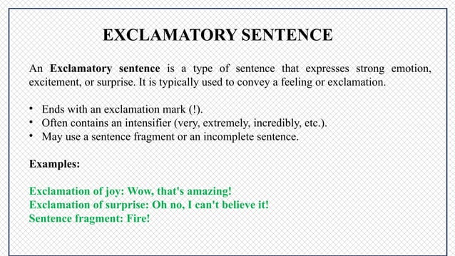 Sentence with it's types & formulas : Grammar | PPT