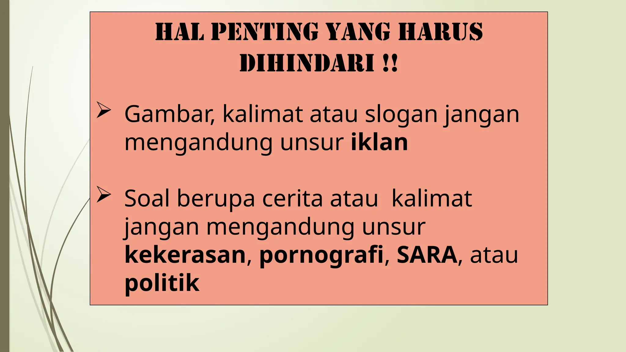 4. ATURAN TAMBAHAN DALAM PENULISAN SOAL.pptx