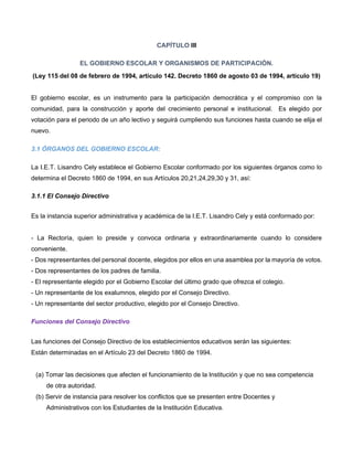 CAPÍTULO 3 MANUAL DE CONVIVENCIA ESCOLAR | PDF
