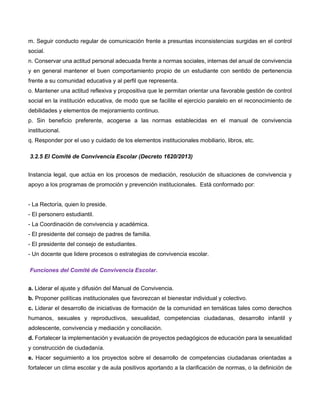 CAPÍTULO 3 MANUAL DE CONVIVENCIA ESCOLAR | PDF