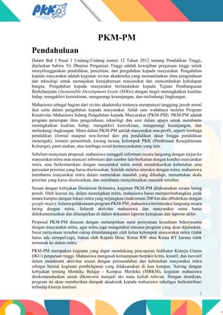 program kreatifitas mahasiswa - pedoman pkm | PDF