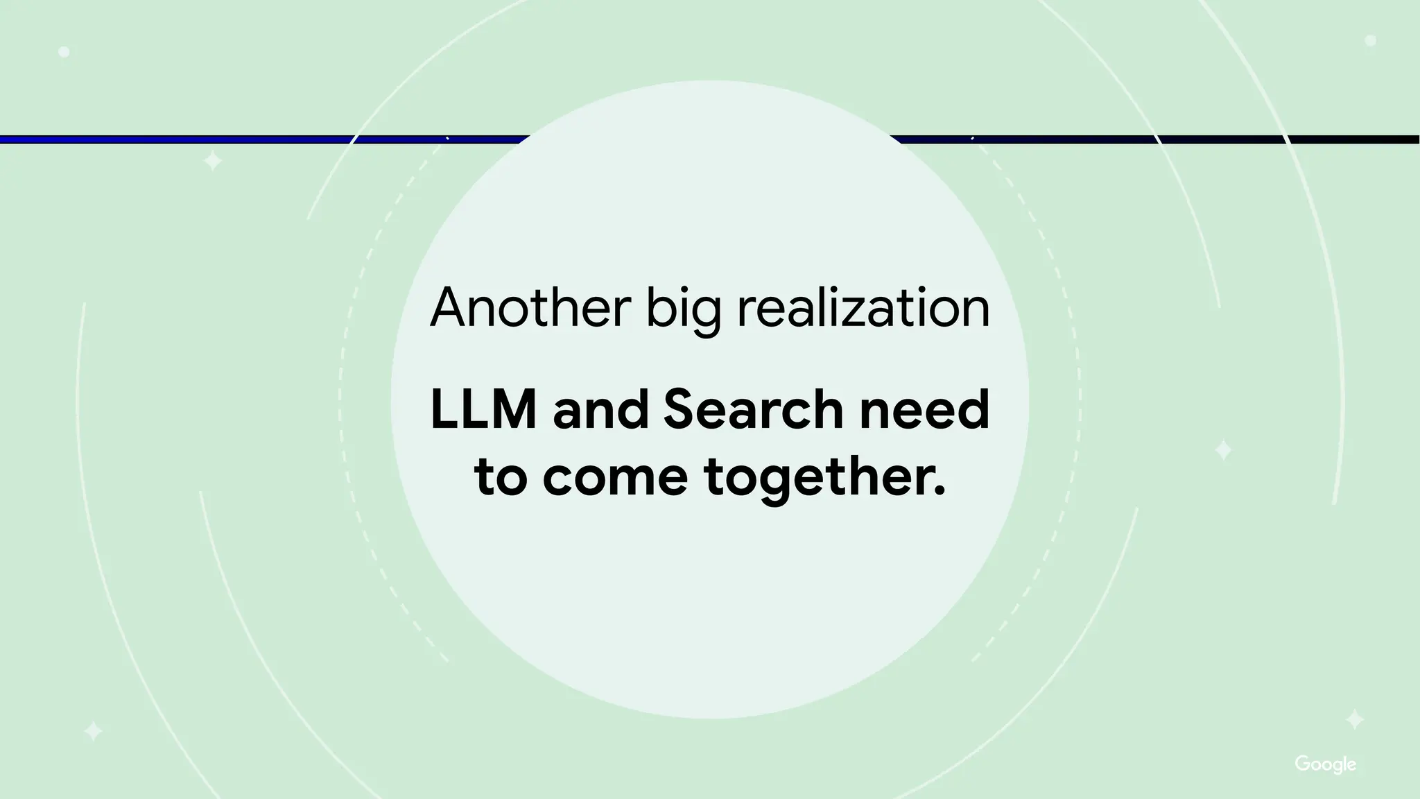 Another big realization
LLM and Search need
to come together.
 