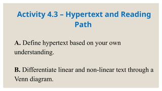 4.3 HYPERTEXT AND READING PATH.pptxxxxxx | PPTX