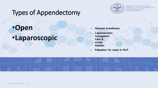 APPENDECTOMY - General Surgery Medicine Course | PDF