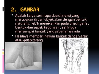 4.JENIS SENI RUPA 2d tugas kelas 10 sma | PPTX