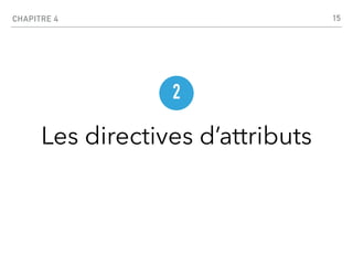 CHAPITRE 4
Les directives d’attributs
15
2
 
