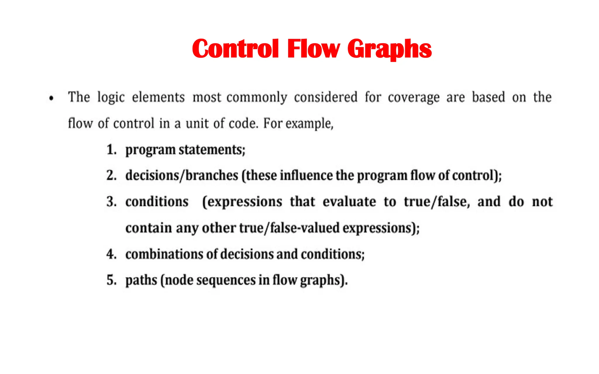 Control Flow Graphs
 