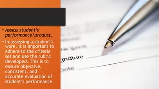 Performance based Assessment subject in Assessment in Learning 2 | PPTX