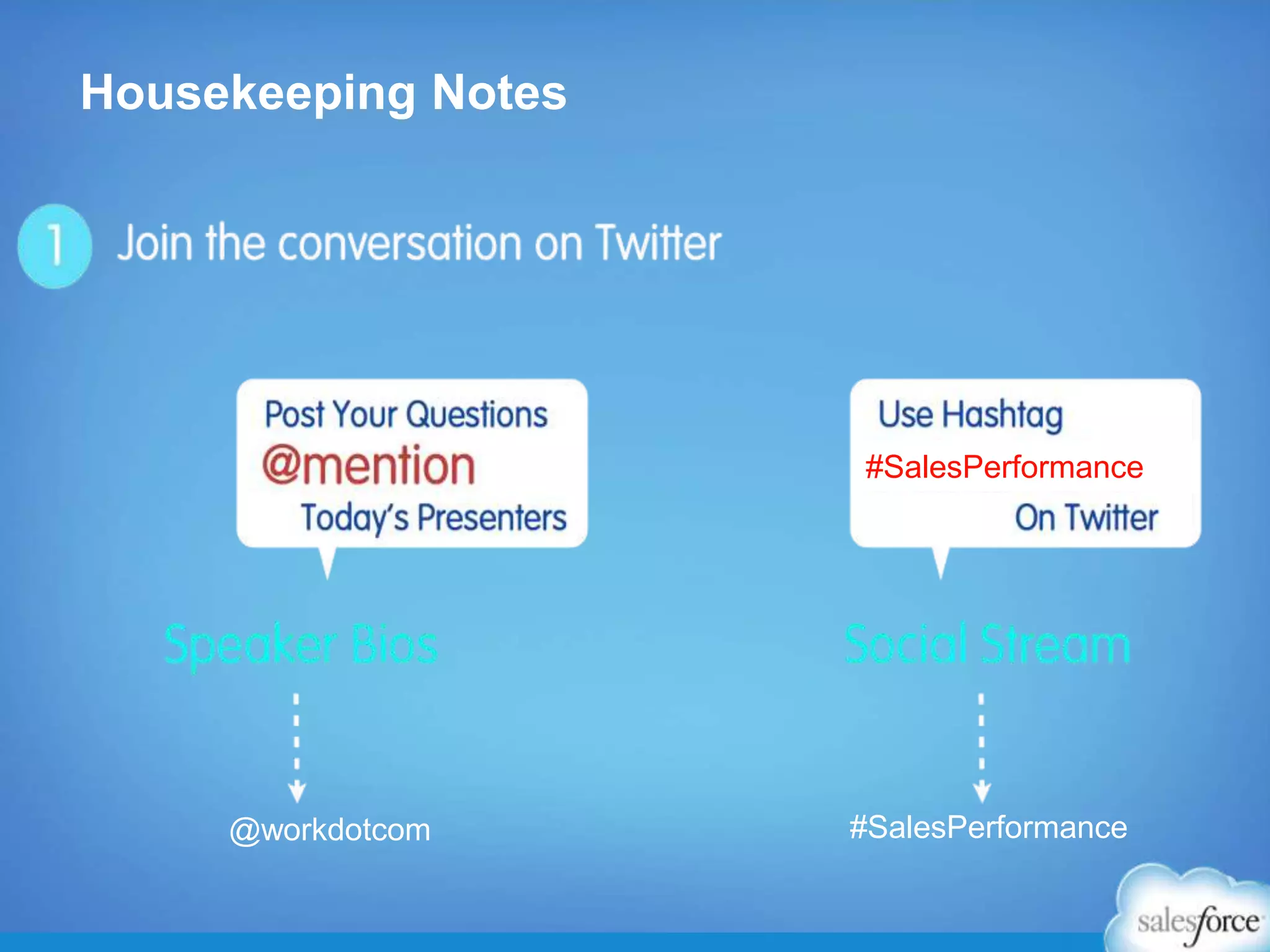 Housekeeping Notes
#SalesPerformance
@workdotcom #SalesPerformance
 