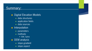 Digital Elevation models and their uses in GIS | PDF