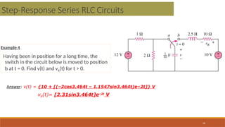 Series Rlc Step Response Step response of First order circuits with time response | PPTX