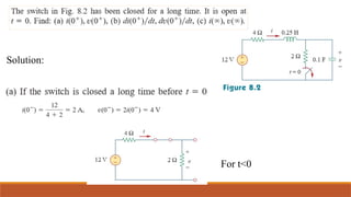 Step response of First order circuits with time response | PPTX