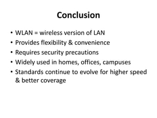 Wireless Local Area Network (WLAN) in Computer Network | PDF