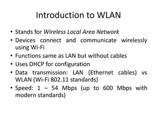 Wireless Local Area Network (WLAN) in Computer Network | PDF