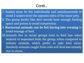 Comprehensive Guide to Feeding and Nutrition Management of Zoo Animals ...