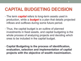 Comprehensive Guide to Capital Budgeting and Investment Decisions | PDF