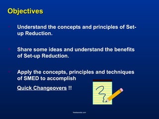 Mastering Set-up Reduction and Quick Changeover with SMED Techniques | PPT
