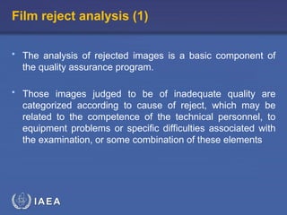 Reject Analysis Comprehensive Quality Assurance Training for Radiation Protection ...