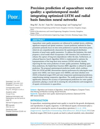Precision Spatiotemporal Prediction of Aquaculture Water Quality Using ...