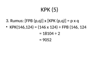 Comprehensive Guide to FPB and KPK in Arithmetic for Educators | PPT